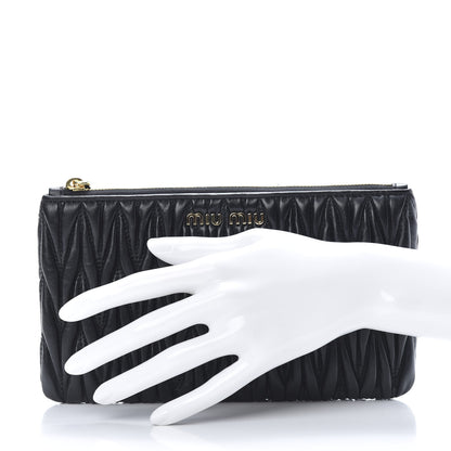 Miu Miu Nappa Matelasse Lux Pouch Nero Black 2 of 9