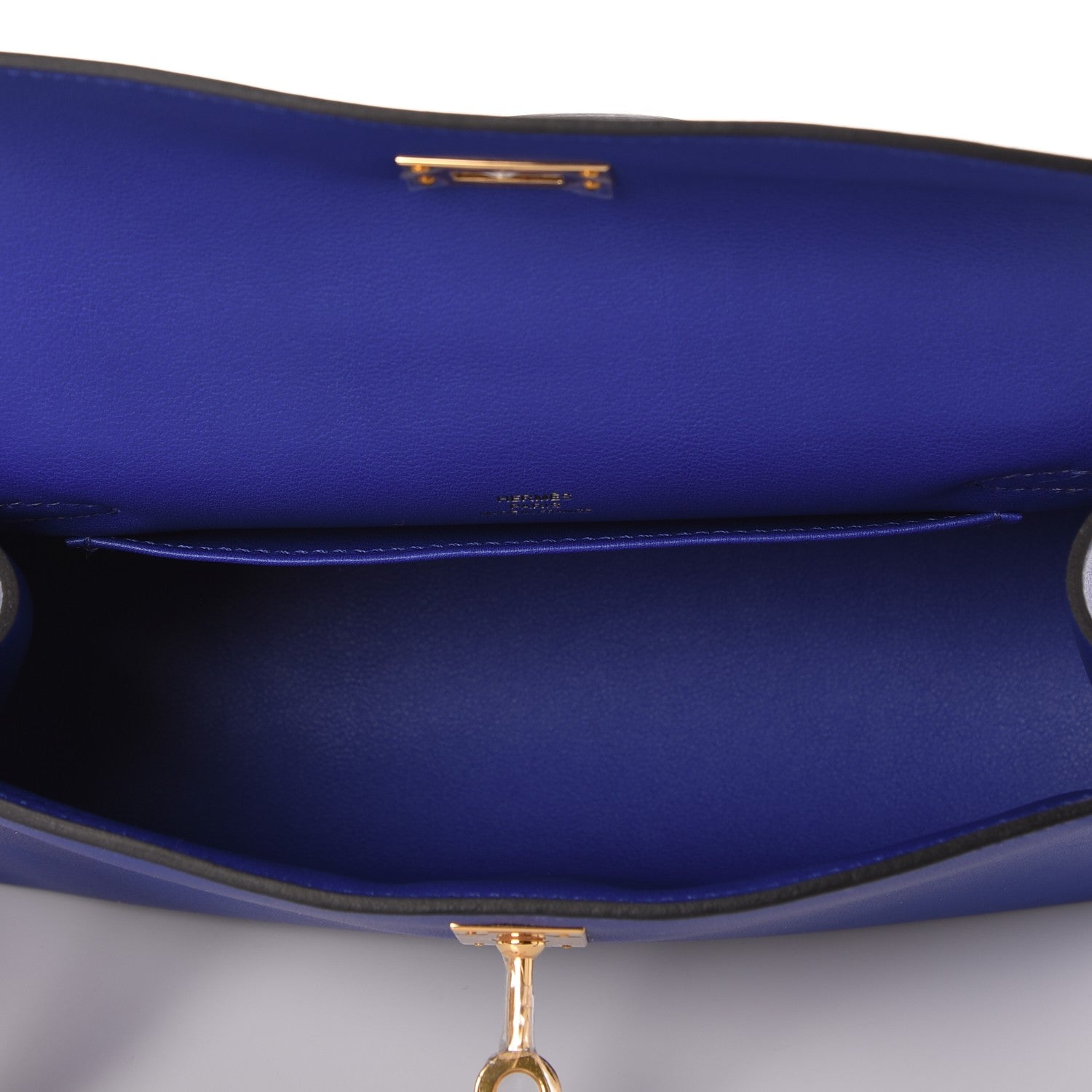 Hermes Swift Kelly Pochette Clutch Bleu Electrique 7 of 26