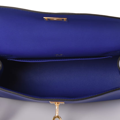 Hermes Swift Kelly Pochette Clutch Bleu Electrique 7 of 26