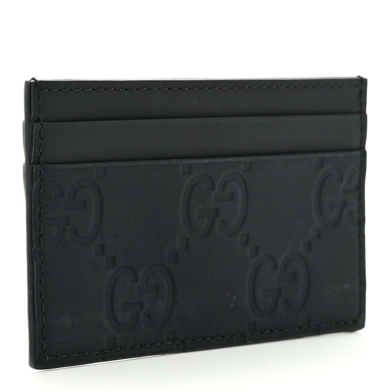 Gucci Rubber Effect GG Embossed Card Holder Black 3 of 6