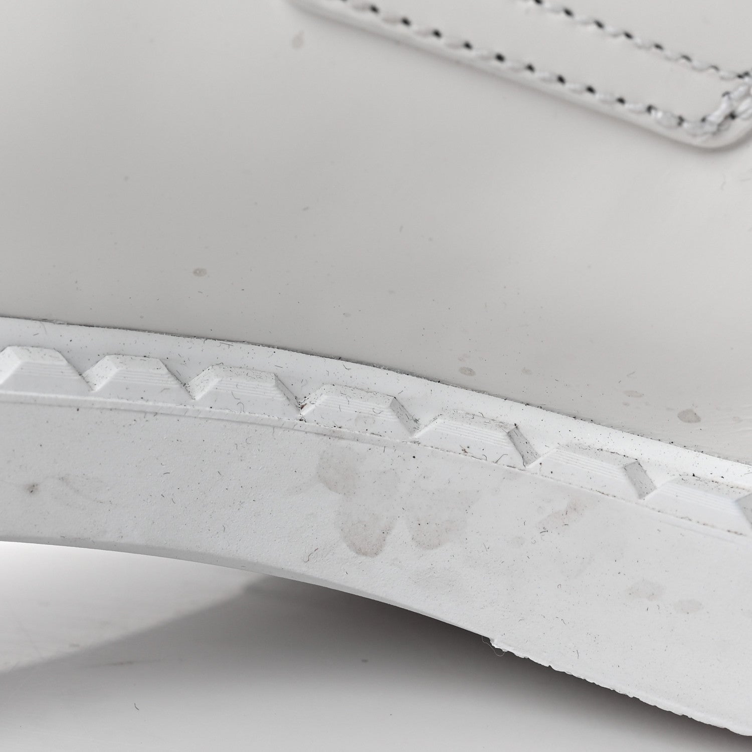 Prada Spazzolato Metal Triangle Logo 50mm Loafers 38.5 White 9 of 11