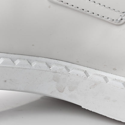 Prada Spazzolato Metal Triangle Logo 50mm Loafers 38.5 White 9 of 11