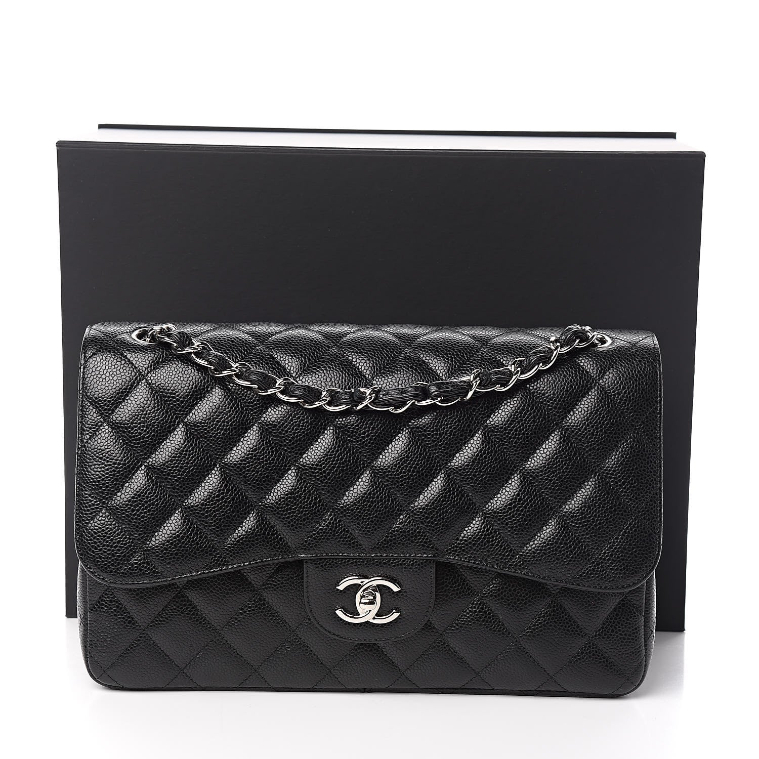 Chanel Caviar Quilted Jumbo Double Flap Black 12 of 12