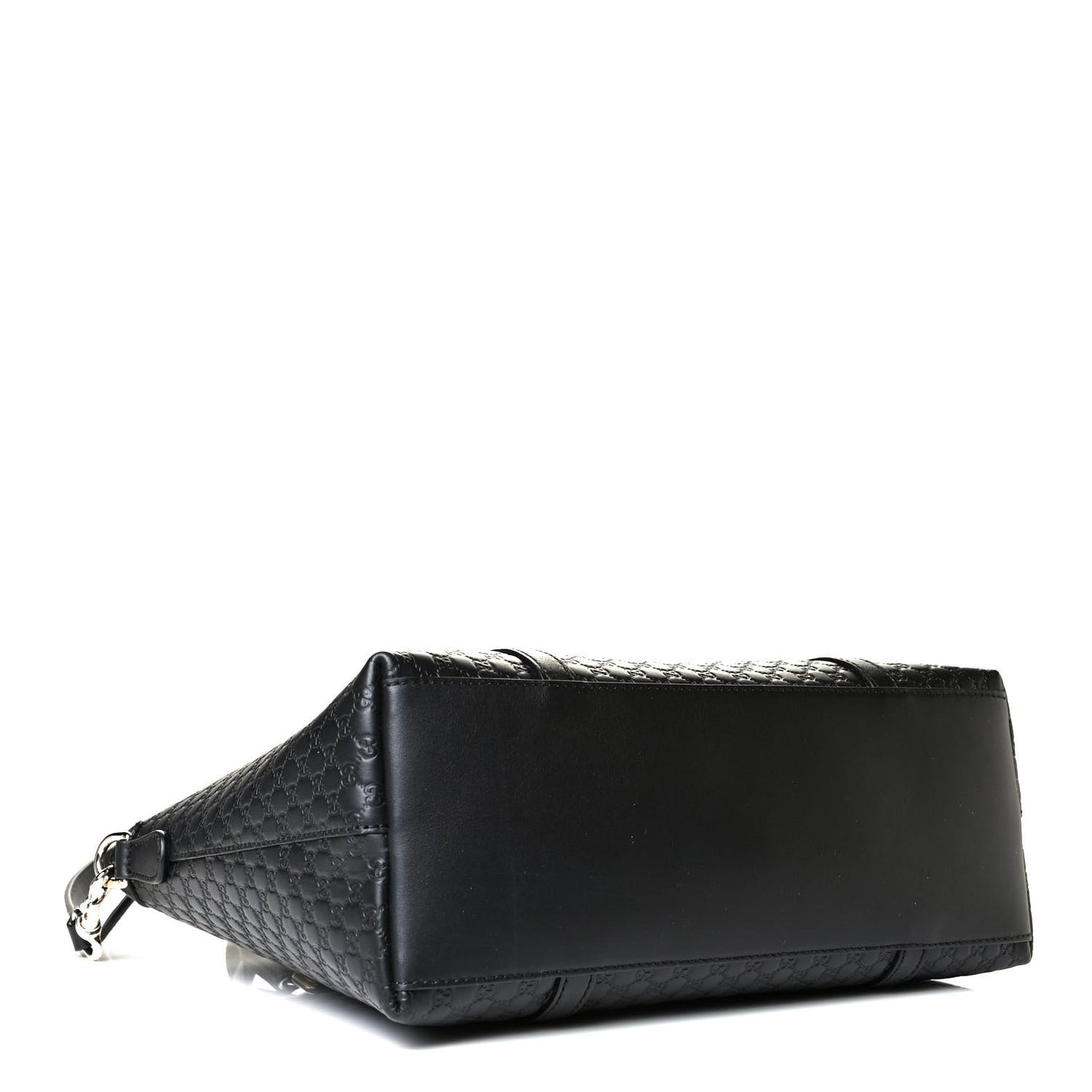Soft Microguccissima Small Zippered Satchel Black