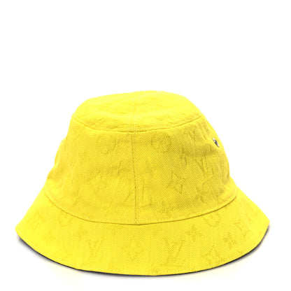 Louis Vuitton Canvas Monogram Reversible Everyday Bucket Hat 60 Blue White Yellow 8 of 13