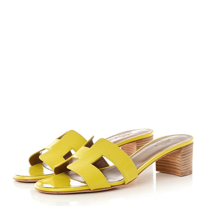 Hermes Patent Oasis Sandals 37 37 Juane 3 of 10