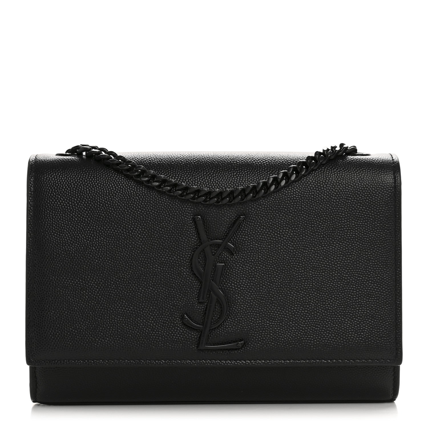Saint Laurent Grain De Poudre Small Monogram Monochrome Kate Satchel Black 1 of 13