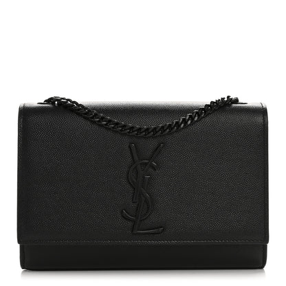 Saint Laurent Grain De Poudre Small Monogram Monochrome Kate Satchel Black 1 of 13