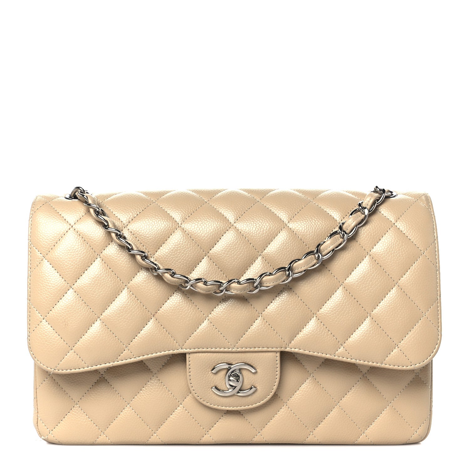 Chanel Caviar Quilted Jumbo Double Flap Beige Clair 1 of 11