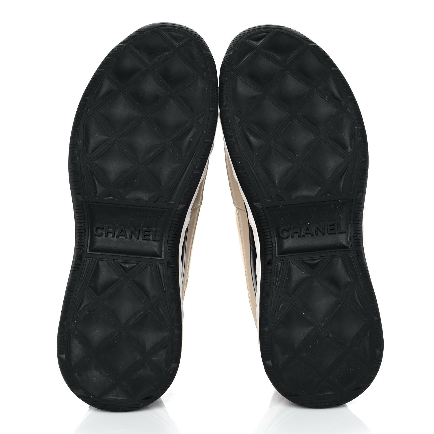 Chanel Velvet Calfskin Mixed Fibers CC Sneakers Ivory 37.5 Black 6 of 9
