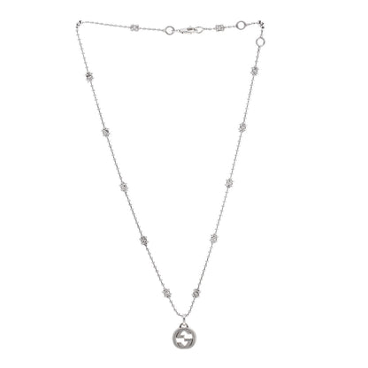 Gucci Sterling Silver Interlocking G Beaded Cluster Pendant Necklace 3 of 6