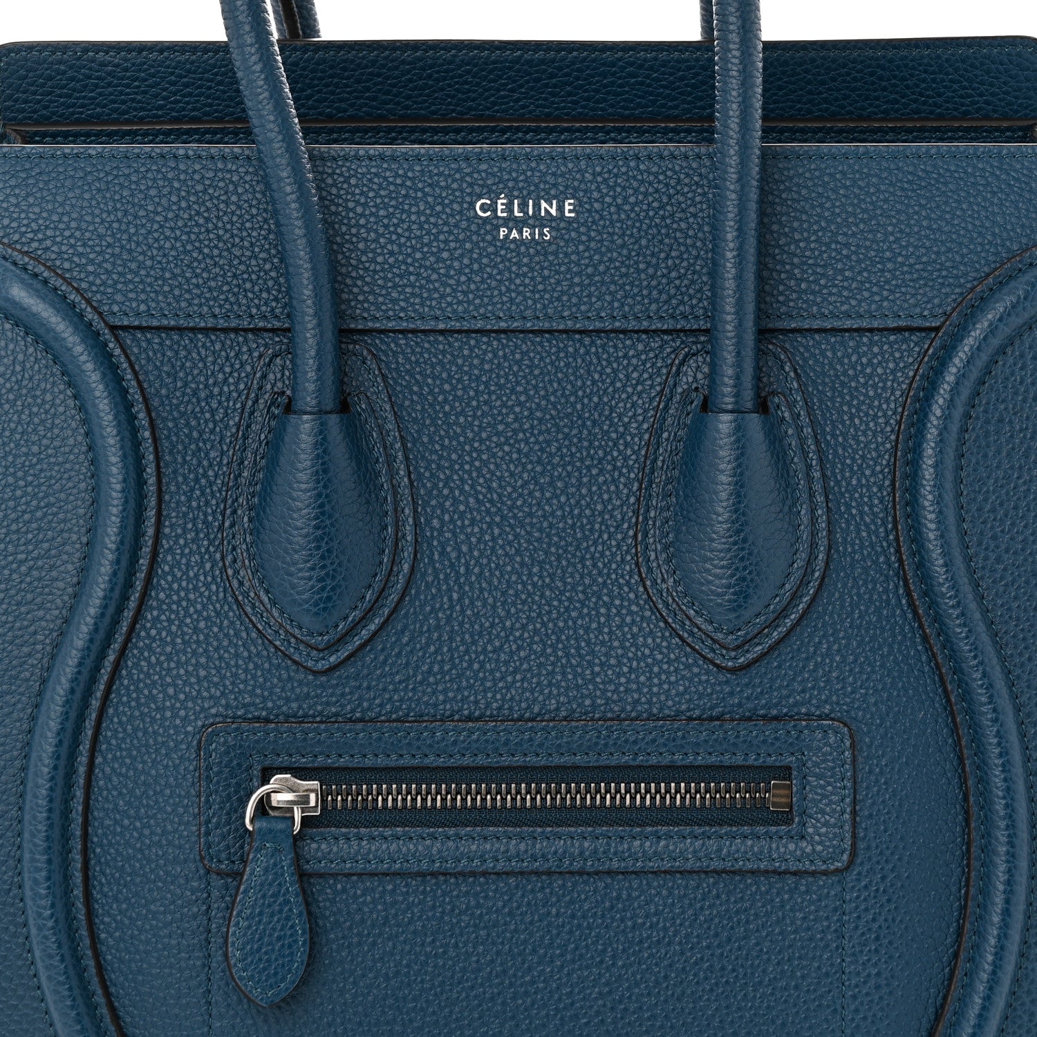Celine Drummed Calfskin Micro Luggage Orage 8 of 12