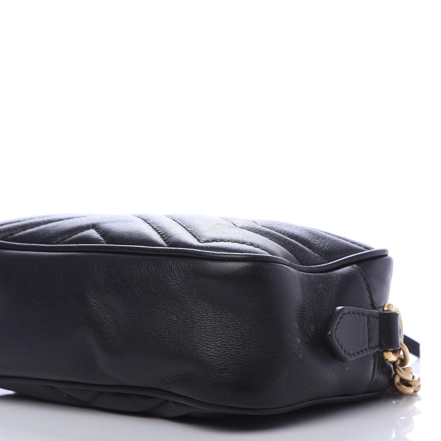 Calfskin Matelasse Mini GG Marmont Chain Shoulder Bag Black