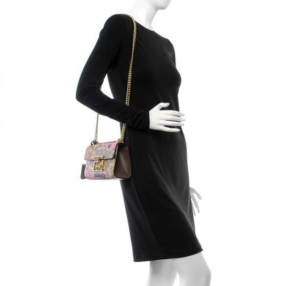 Gucci GG Supreme Monogram Bengal Small Padlock Shoulder Bag Beige Pink 2 of 8