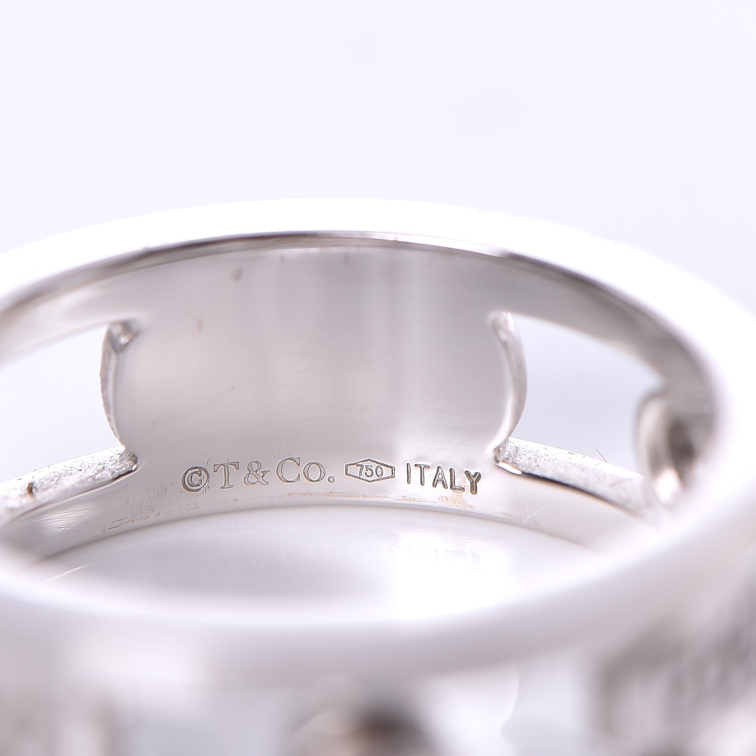 Tiffany 18K White Gold Diamond 1837 Ring 53 6.25 5 of 6