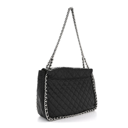 Chanel Washed Lambskin Quilted Maxi Chain Around Flap Black 3 of 13