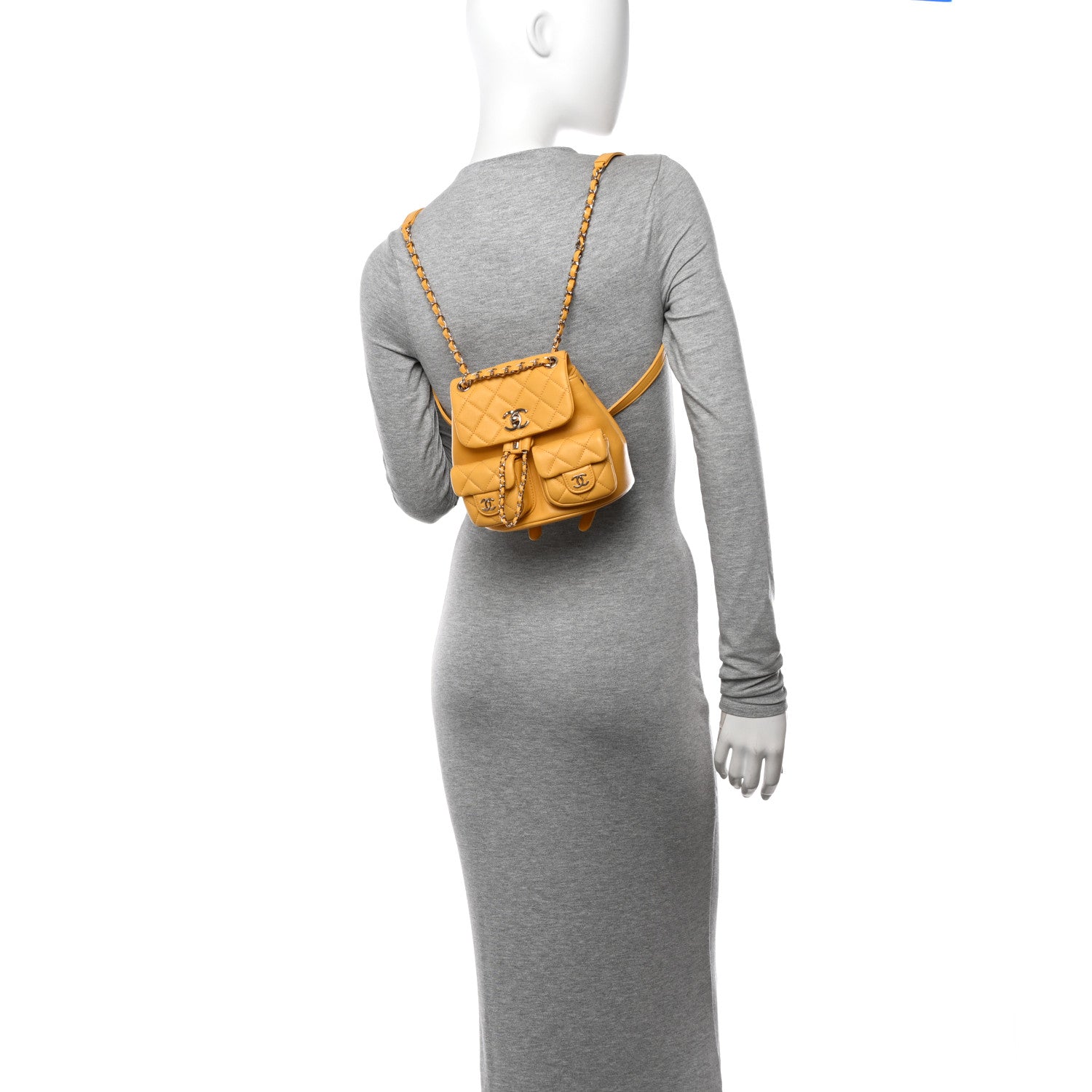 Chanel Quilted Small Duma Pockets Drawstring Backpack Yellow 2 of 11
