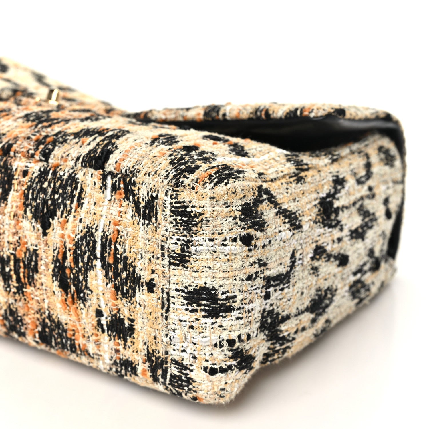 Chanel Tweed Mixed Fibers Leopard Print Souplissimo Maxi Flap Brown Black White 10 of 11
