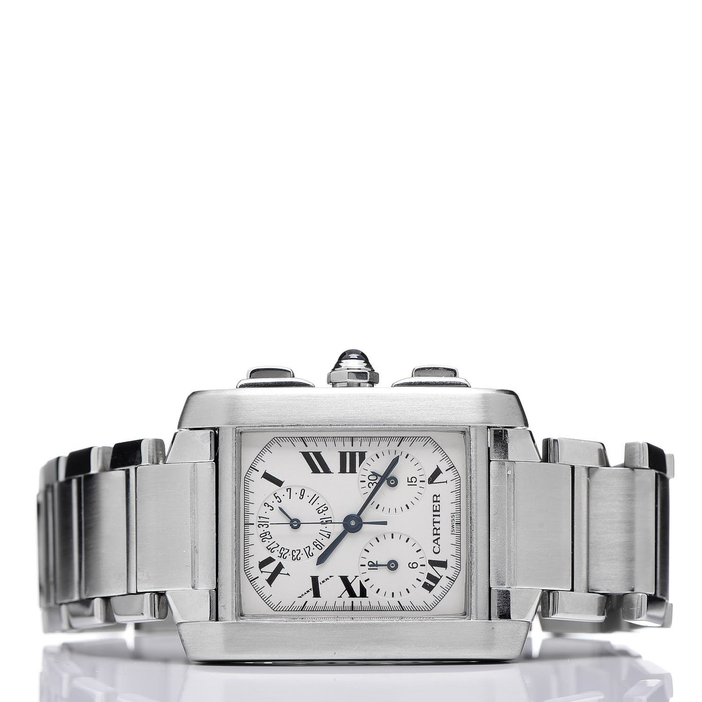 Stainless Steel 28mm Tank Francaise Chrono Reflex Quartz Watch