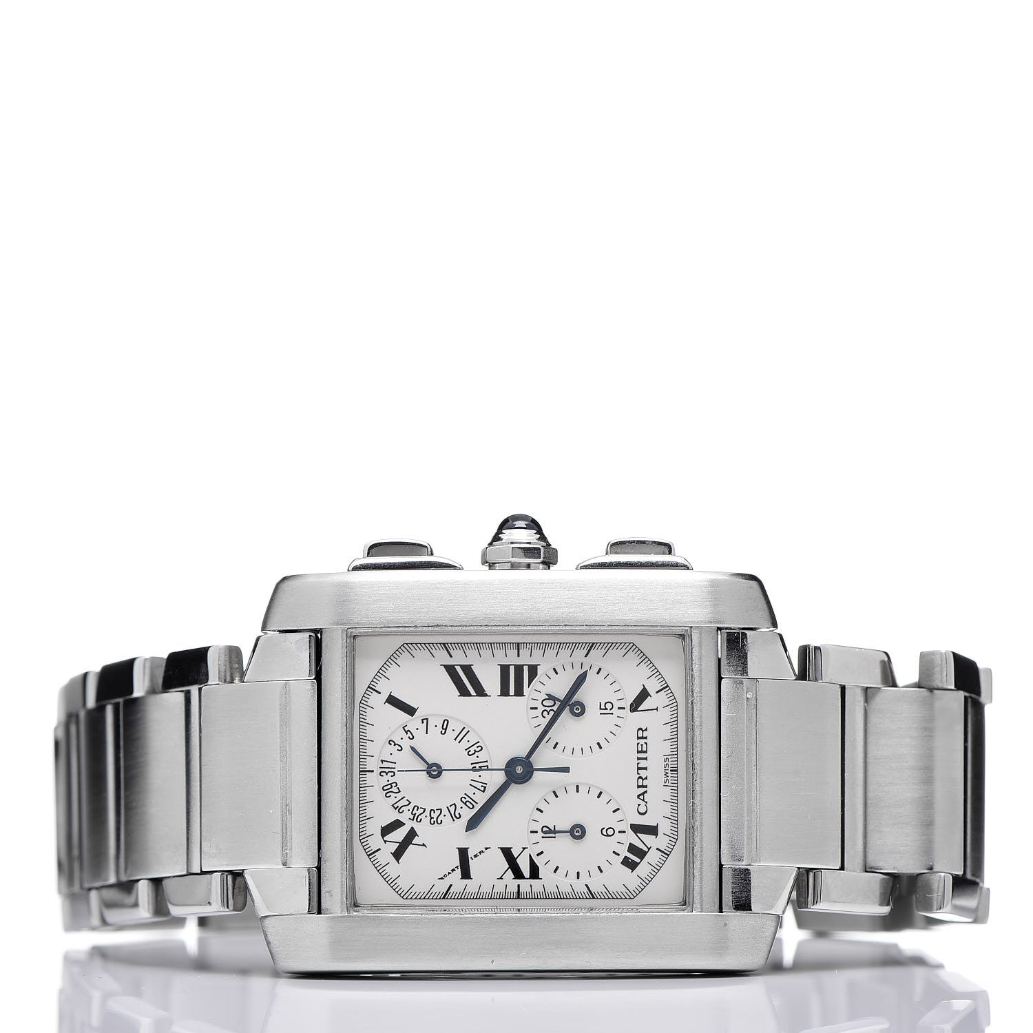 Cartier Stainless Steel 28mm Tank Francaise Chrono Reflex Quartz Watch 3 of 9