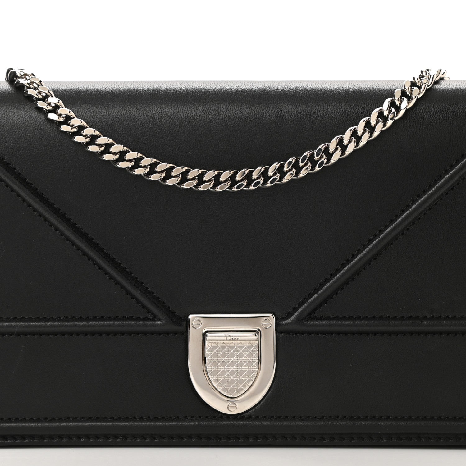 Christian Dior Lambskin Diorama Croisiere Chain Wallet Black 7 of 10