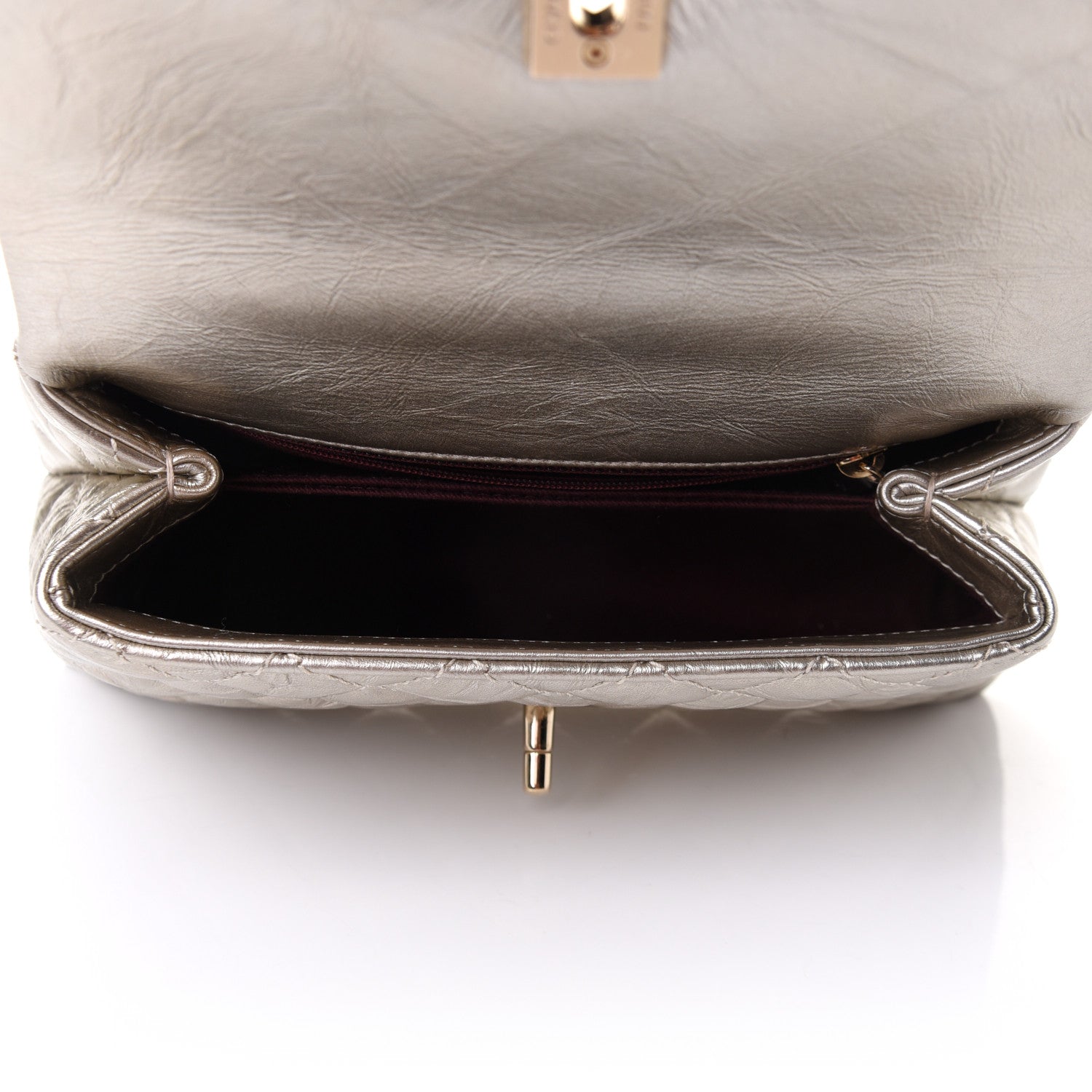 Chanel Metallic Aged Calfskin Quilted Mini Coco Handle Flap Gold 5 of 12
