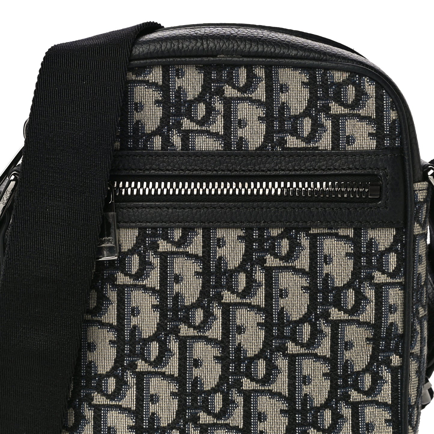 Oblique Messenger Pouch Beige Black