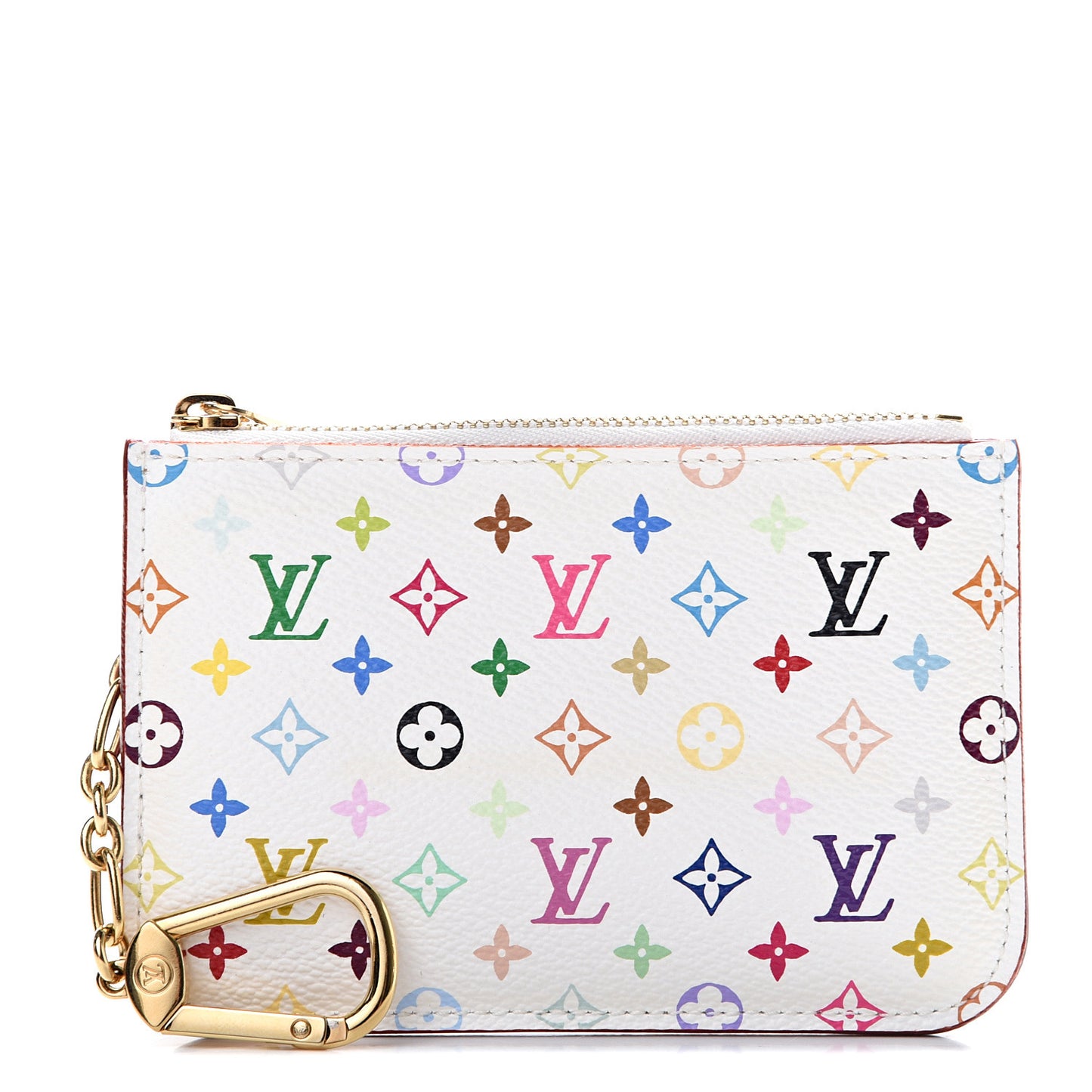 Monogram Multicolor Key Pouch White Litchi