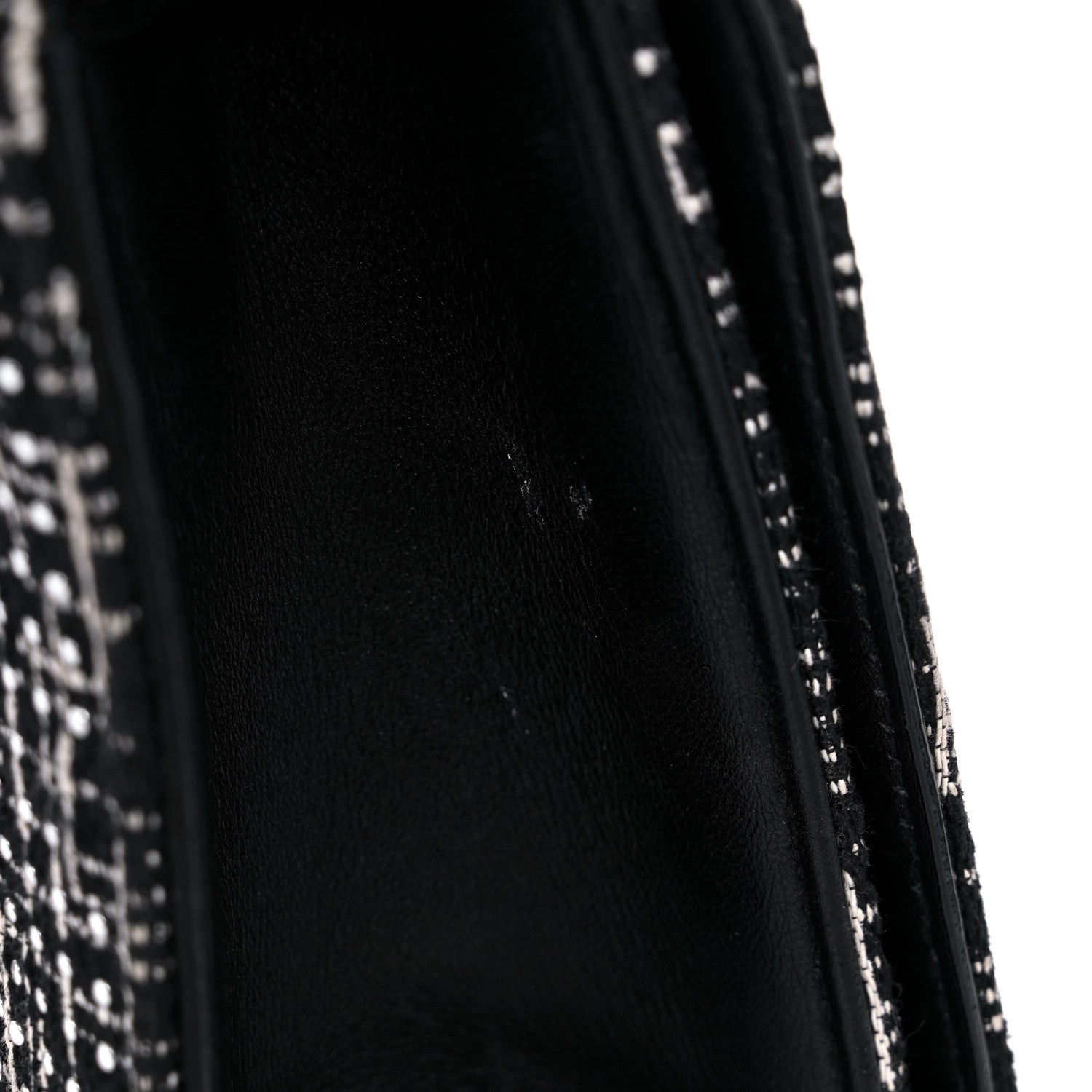 Christian Dior Tweed Embellished Diorama Flap Bag Black White 19 of 23
