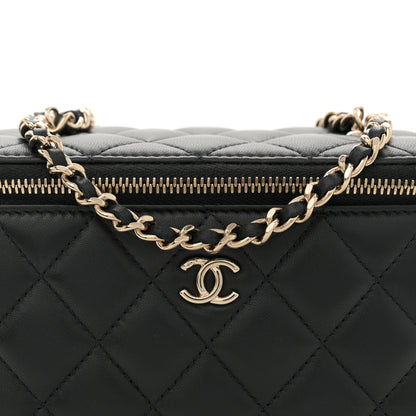 Chanel Lambskin Quilted Enamel CC Pearl Crush Small Vanity Case With Chain Black 8 of 11