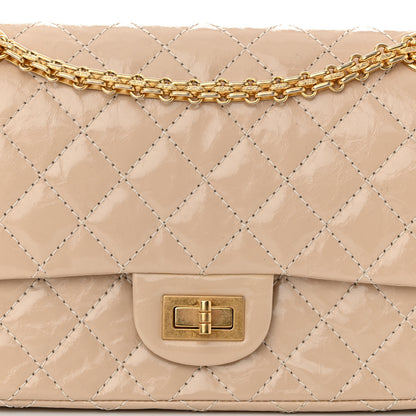 Chanel Patent Distressed Calfskin Quilted 2.55 Reissue 225 Flap Beige 8 of 13