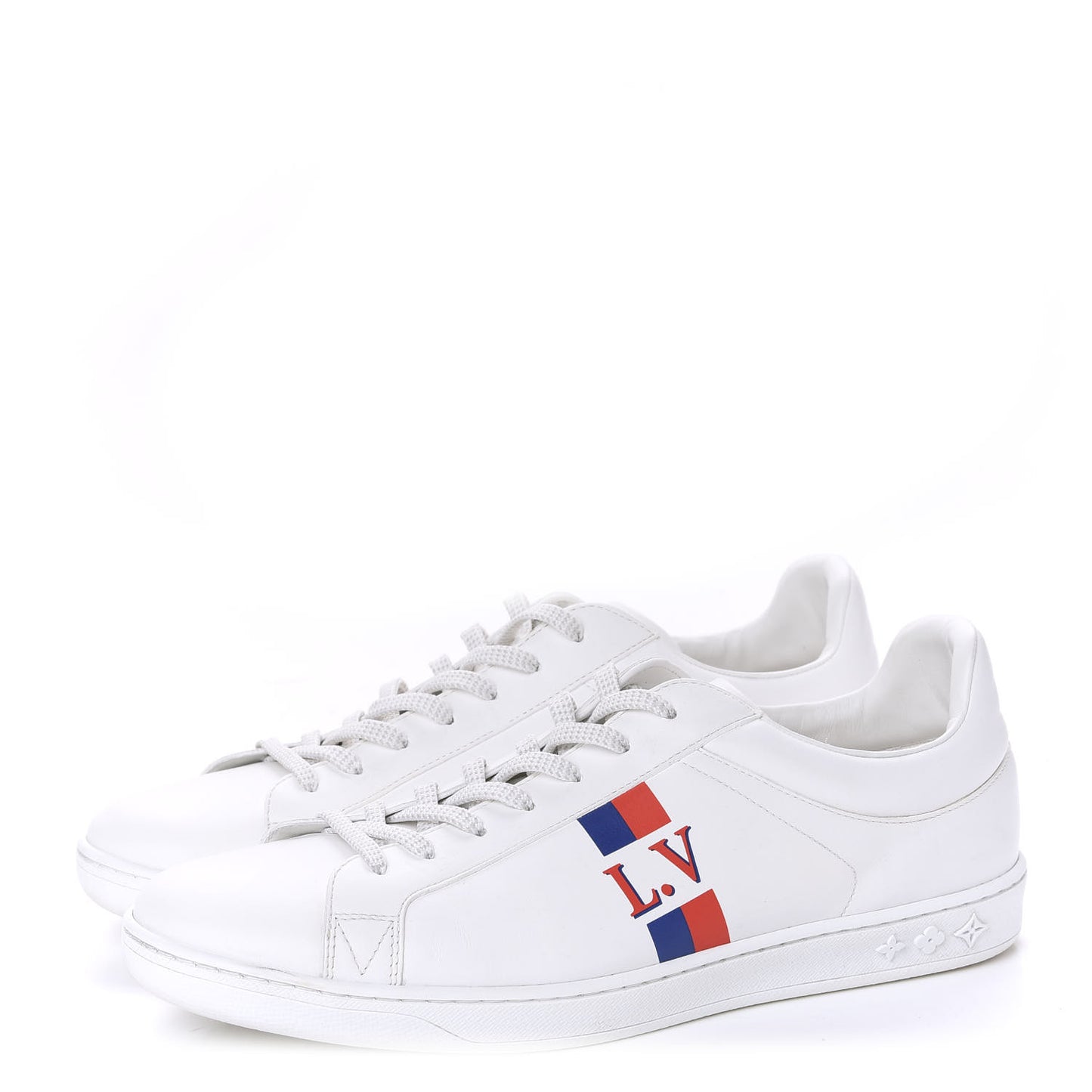 Calfskin Luxembourg Sneakers 9 White Red Blue