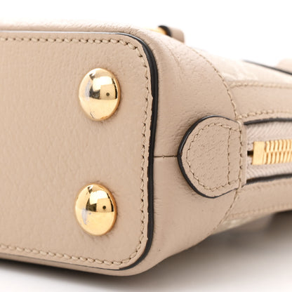 Gucci GG Supreme Monogram Textured Dollar Calfskin Mini Horsebit 1955 Top Handle Bag Beige Mystic White Oatmeal 10 of 14