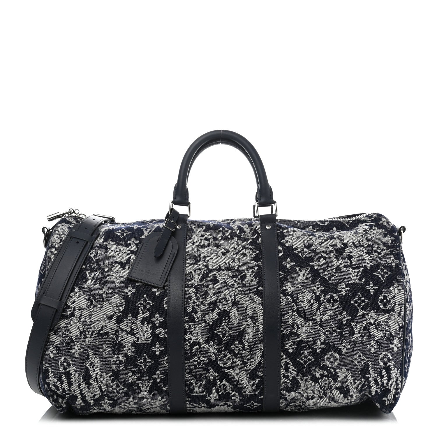 Louis Vuitton Monogram Tapestry Keepall Bandouliere 50 Bleu 1 of 8
