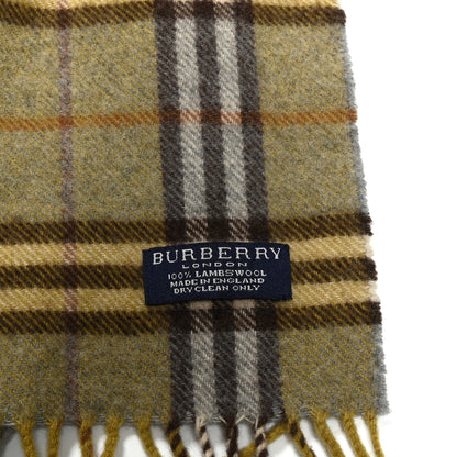 Burberry Cashmere Vintage Check Fringe Scarf Green 5 of 6