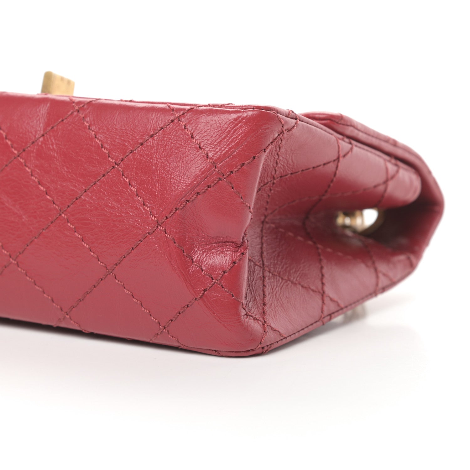 Chanel Aged Calfskin Quilted 2.55 Reissue Mini Flap Red 10 of 13