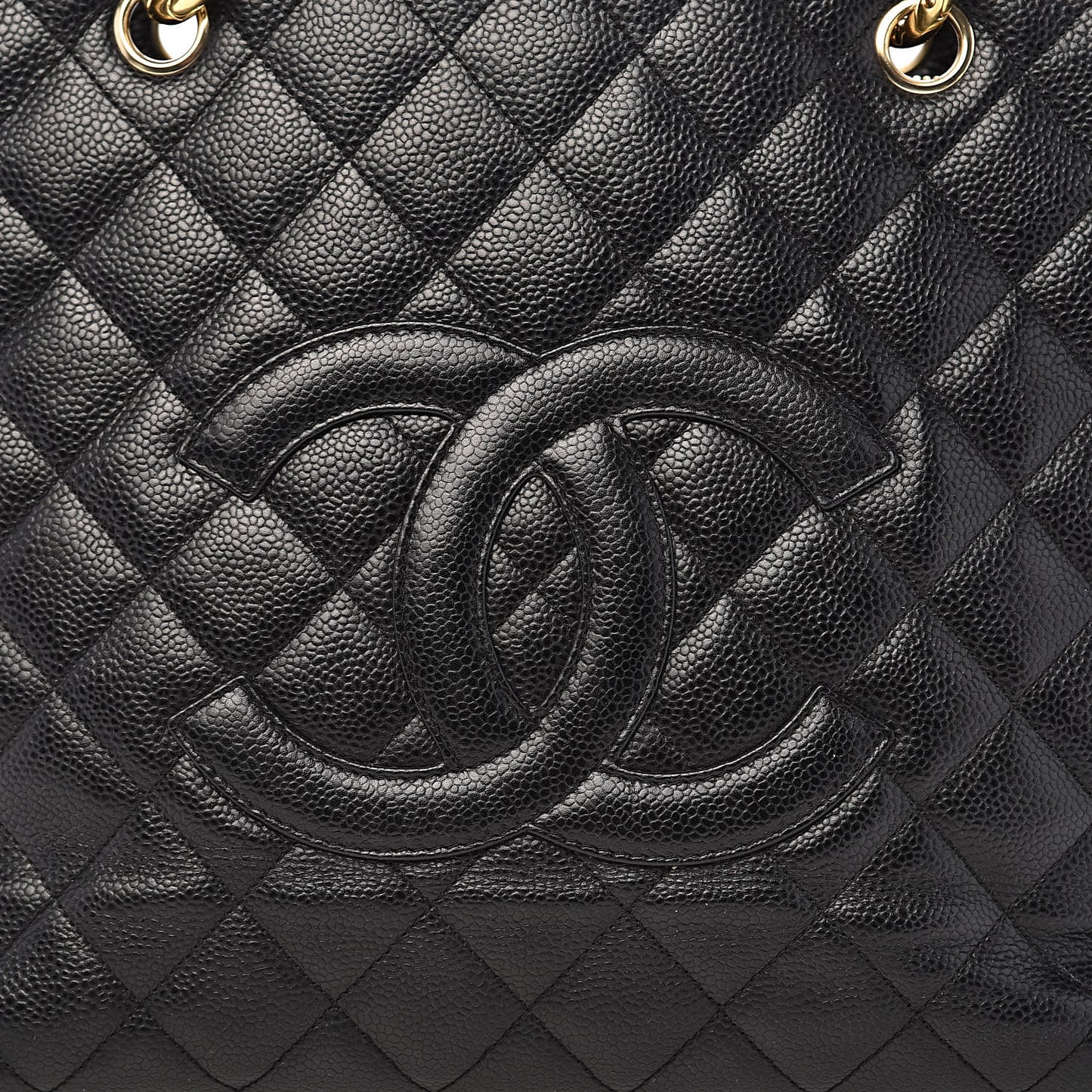 Caviar Quilted Grand Shopping Tote GST Black