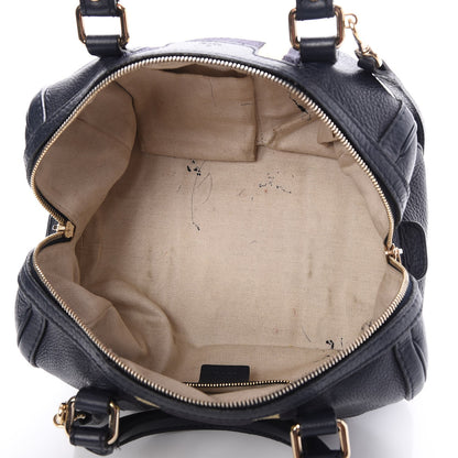 Gucci Calfskin Vintage Web Small Boston Navy Blue 5 of 9