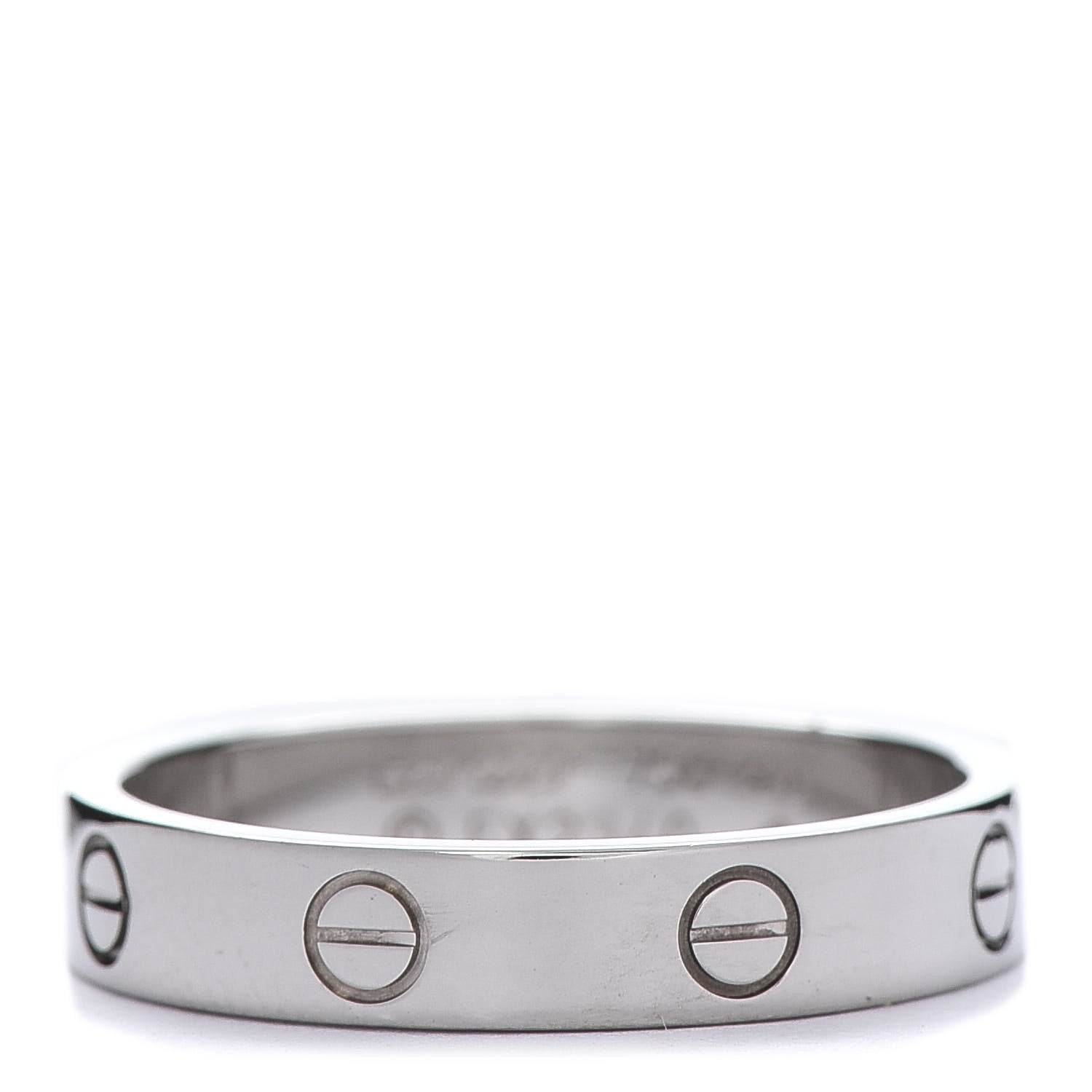 Cartier 18K White Gold 3.5mm LOVE Wedding Band Ring 58 8.25 1 of 5