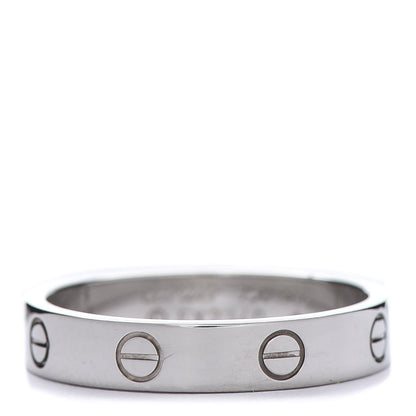 Cartier 18K White Gold 3.5mm LOVE Wedding Band Ring 58 8.25 1 of 5
