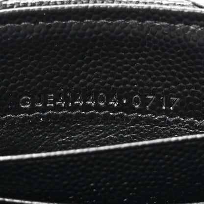 Saint Laurent Grain De Poudre Matelasse Chevron Small Monogram Envelope Wallet Black 7 of 9
