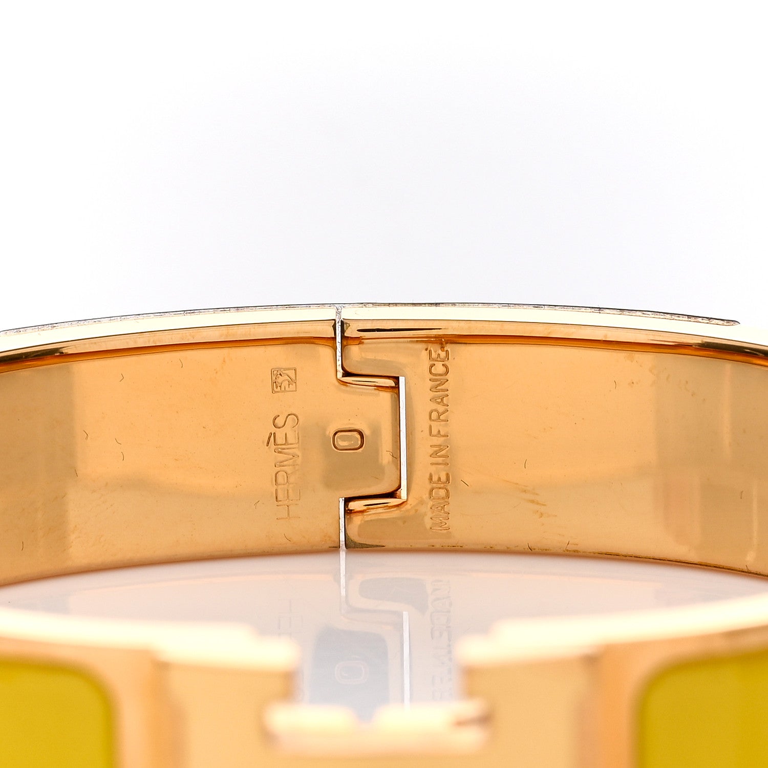 Hermes Enamel Narrow Clic Clac H Bracelet PM Jaune Soleil 3 of 3