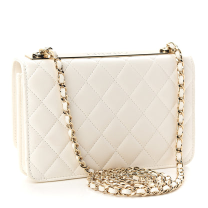 Chanel Lambskin Quilted Trendy CC Wallet On Chain WOC White 3 of 10