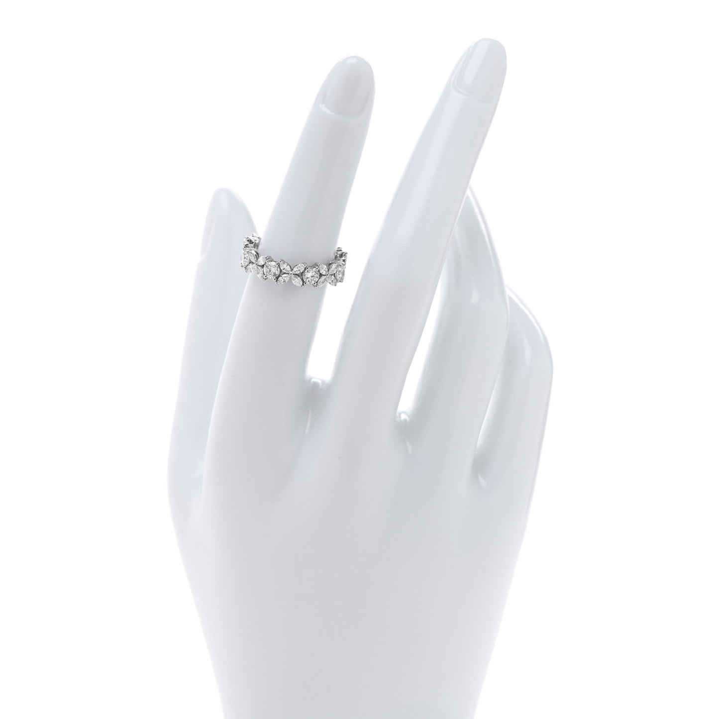 Platinum Diamond Victoria Alternating Band Ring 51 5.75