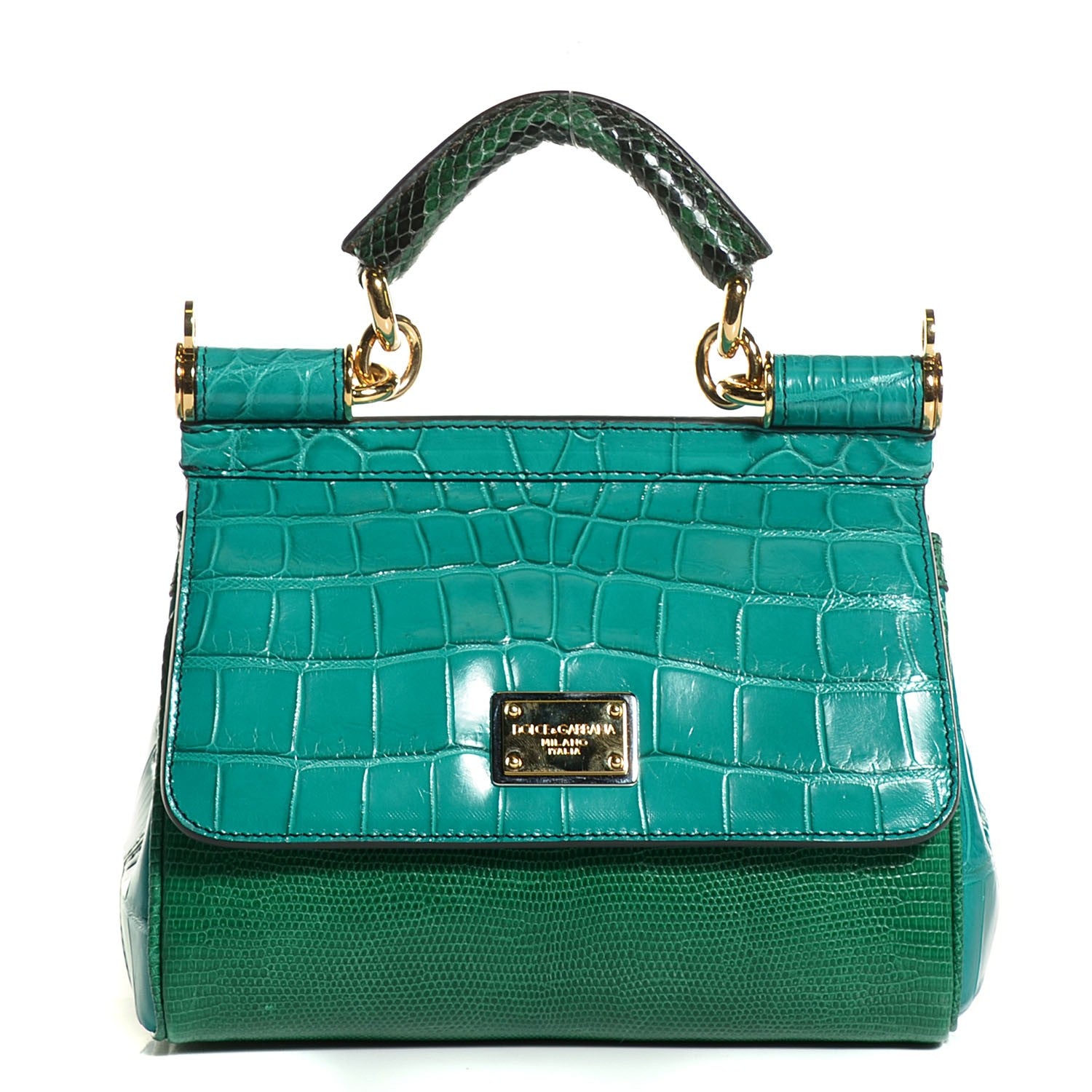 Dolce & Gabbana Crocodile Lizard Python Small Miss Sicily Satchel 1 of 7