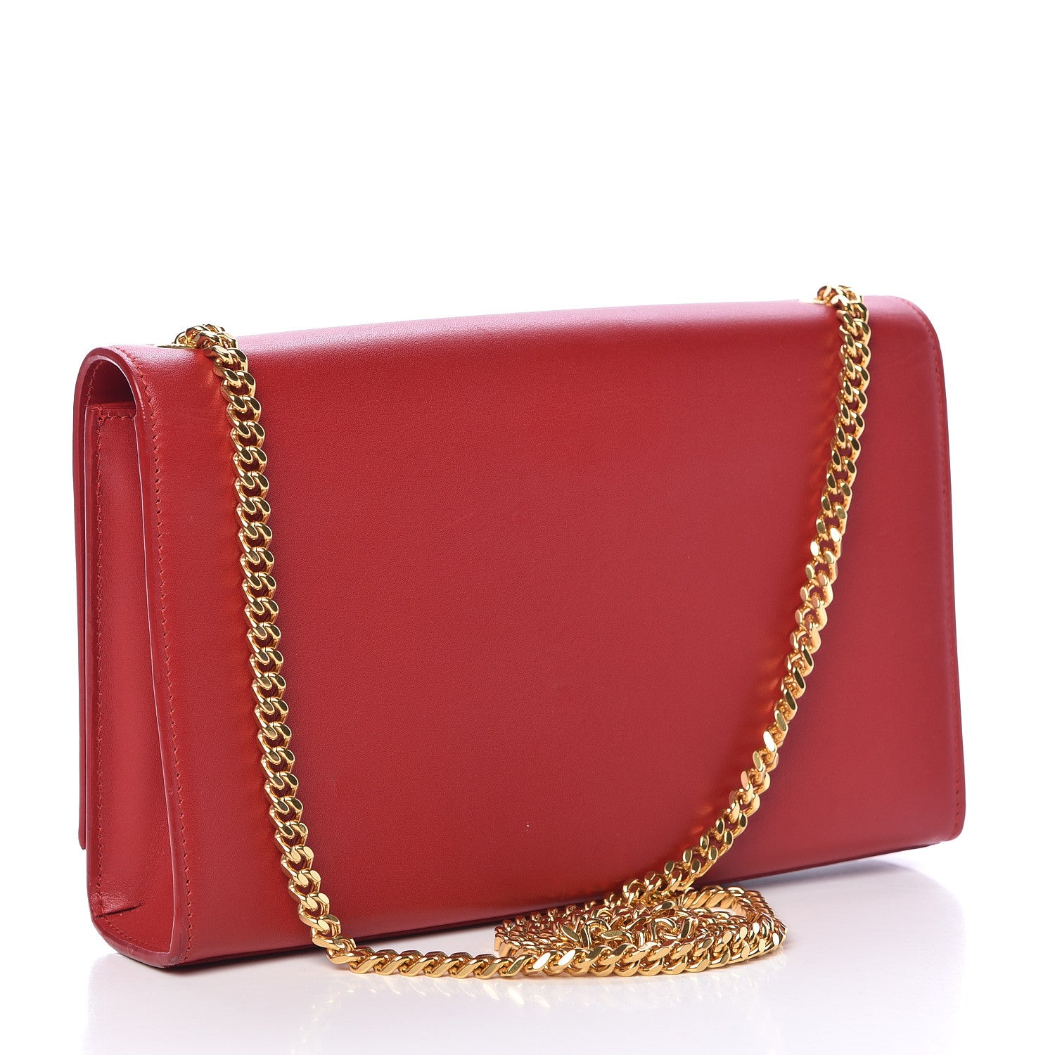 Saint Laurent Smooth Calfskin Medium Classic Monogram Kate Tassel Satchel New Red 3 of 16