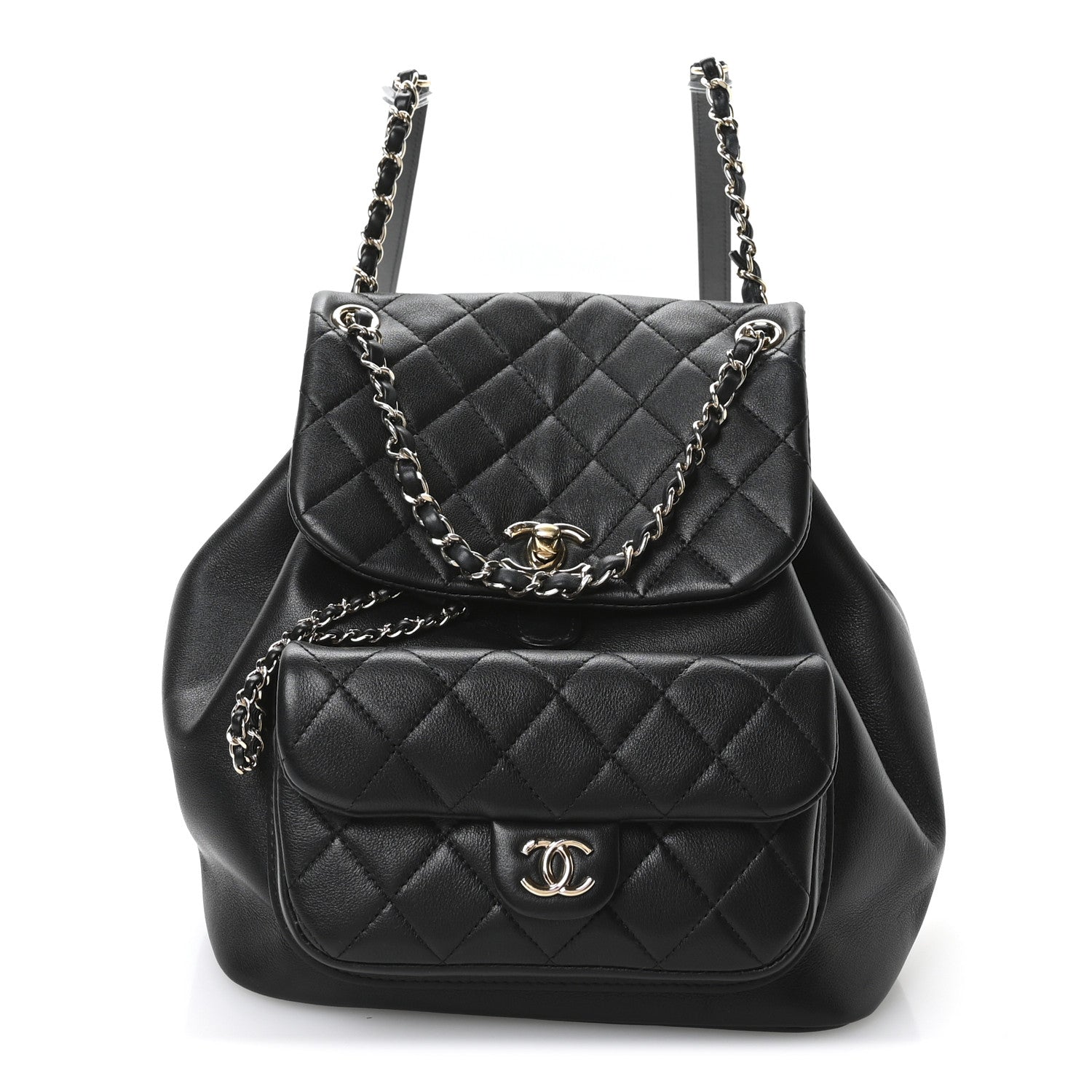 Chanel Lambskin Quilted Large Duma Drawstring Backpack Black 1 of 10