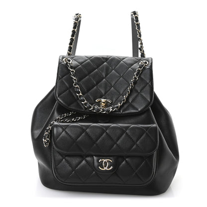 Chanel Lambskin Quilted Large Duma Drawstring Backpack Black 1 of 10