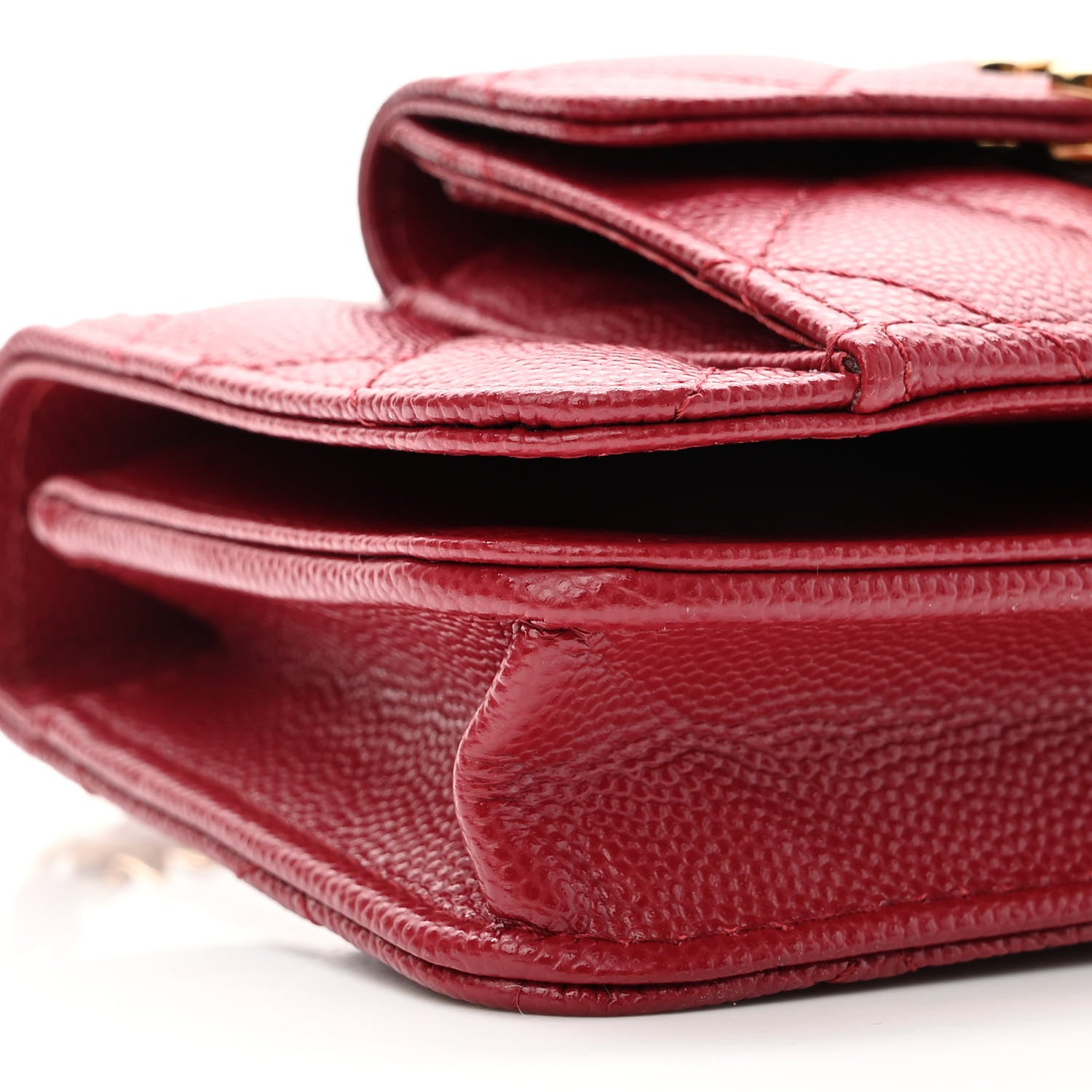 Chanel Caviar Quilted Pocket Twins Clutch With Chain Burgundy 10 of 12
