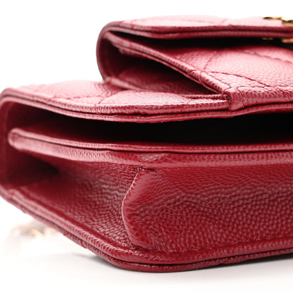 Chanel Caviar Quilted Pocket Twins Clutch With Chain Burgundy 10 of 12